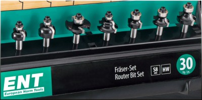 ENT Fräser-Set 30-teilig - ENT Fräser-Set 30-teilig, Hartmetallschneiden für Holzbearbeitung