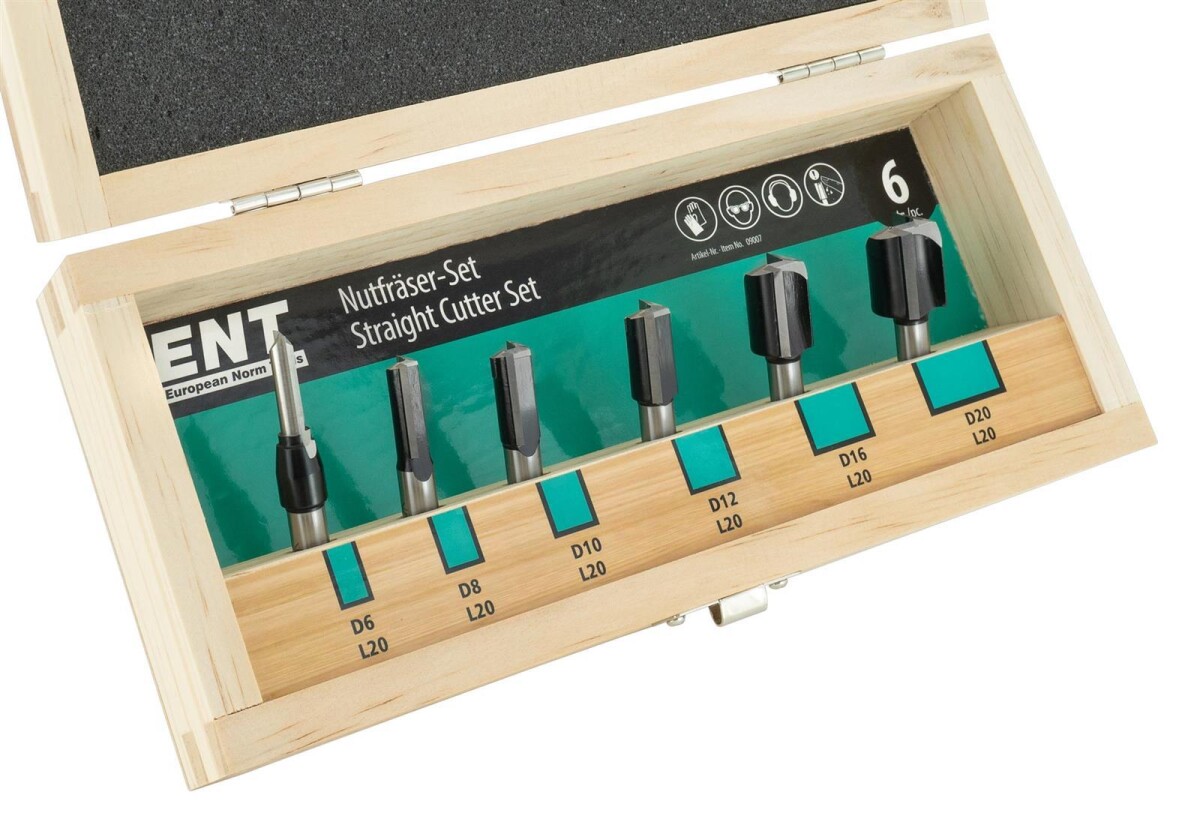 ENT 09007 6-tlg. HW Nutfräser Set mit...