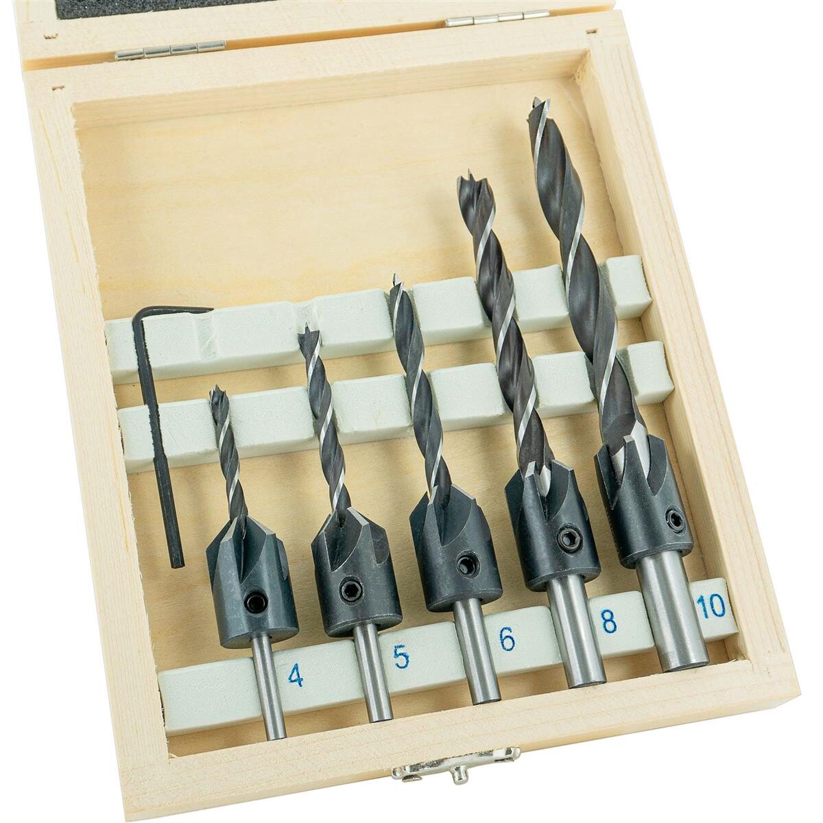 ENT 26514 6-tlg. Bohrer-Senker-Satz WS - 5 zylindrische...