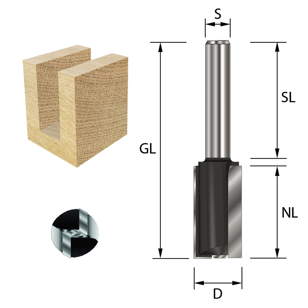 VHM Schaftfräser T-Nutfräser 4 mm 6 mm 8 mm 10 mm 12 mm CNC