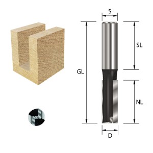 ENT 11130 Nutfräser HW, Schaft (S) 12 mm, Durchmesser (D) 14 mm, NL 30 mm, SL 40 mm, GL 72 mm, mit HW Grundschneide