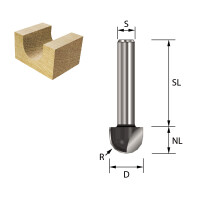 ENT Hohlkehlfr&auml;ser HW S8x32 Z2 R5 D10x9,5mm