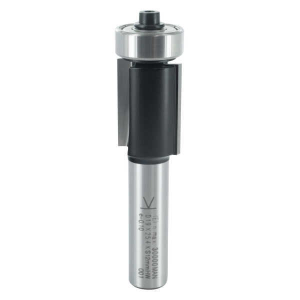 ENT Bündigfräser HW, Schaft (S) 12 mm, Durchmesser (D) 9,5 - 19,05 mm, NL 12,7 - 38,1 mm, GL 67 - 93,1 mm, SL 40 mm, mit Kugellager