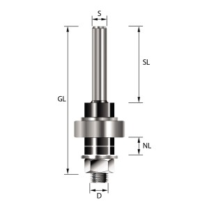 ENT Aufnahmedorn Schaft (S) 8 mm, Durchmesser (D) 6,35 -...