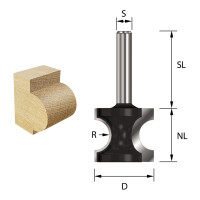 ENT Halbstabfr&auml;ser HW S8x32 Z2 R4,76 Halbstab &Oslash;22,3mm