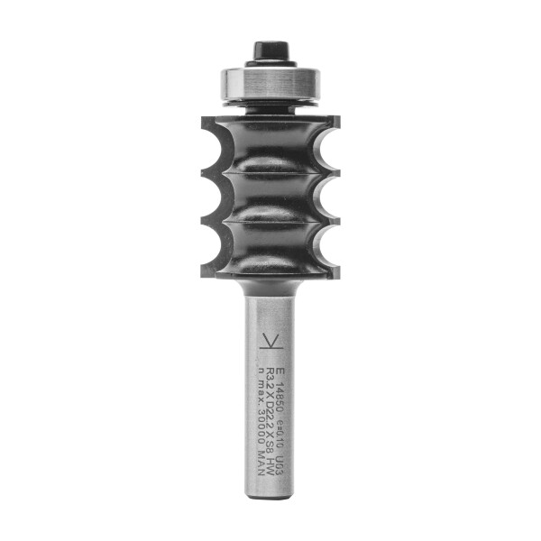 ENT Dekorativer Profilfräser HW mit Kugellager S8x32 Z2 R3,2 D22,2x25,4 konvex