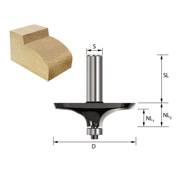 Fasenfräser 15° – 1/2" Schaft Mit Lagerführung | Für Holzrahmen, Türen & Kanten