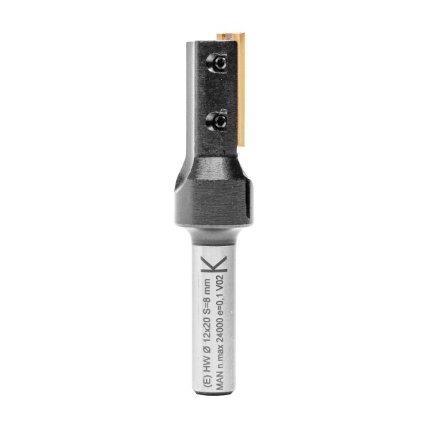 ENT 20042 Wendeplatten - Nutfräser HW, Schaft (S) 8 mm, Durchmesser (D) 12 mm, NL 20 mm, Z1, GL 63 mm