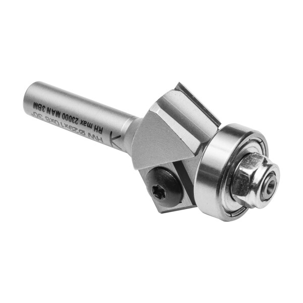 Produktbild von Jjw-germany HM Bündigfräser Z2 D=12,7 Mm – Oberfräser Mit Stirnkugellager, Schaft 8 Mm, Für Hand- & Tischfräsen, 24.000 U/min