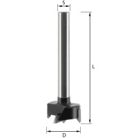 ENT Zylinderkopfbohrer HW, Schaft (S) 10 mm, Durchmesser (D) 15 - 60 mm, L 90 mm