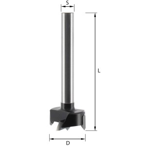 ENT 21231 Zylinderkopfbohrer HW, Schaft (S) 10 mm, Durchmesser (D) 15 mm, L 90 mm