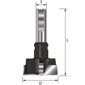 ENT Zylinderkopfbohrer mit Spannfläche HW, Schaft (S) 10 mm, Durchmesser (D) 15 - 35 mm, L 57 mm, Rechts