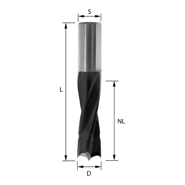 CMT 2-Flöten Dübelbohrer 5 Mm – Für Durchgehende Löcher In Holz & Holzwerkstoffen | 10x26 Mm Schaft