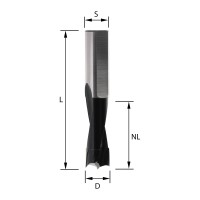 ENT 22130 Dübelbohrer HW, Schaft (S) 10 mm, Durchmesser (D) 14 mm, NL 27 mm, SL 27 mm, L 57,5 mm, Rechts