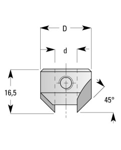 ENT Aufsteckversenker HW d 4-12 mm Winkel 45° links