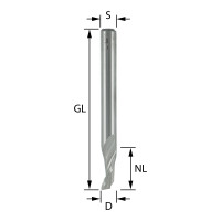 ENT Spiral-Bohrnutenfr&auml;ser HS-E (HSSE) S8 Z1 D5x14 GL120mm