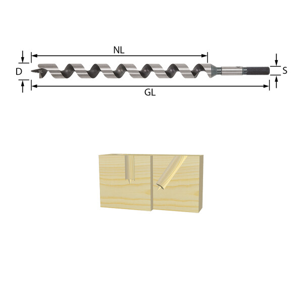 Irwin Schlangenbohrer 19 Mm X 400 Mm – Sechskant-Schaft 7,9 Mm Für Holz