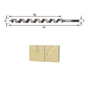ENT Schlangenbohrer 22mm - NL250 GL320 S12mm 6-kant