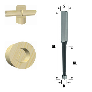 ENT Spur Bit 10mm - NL60 GL120 S12,7 - 3 Flächen