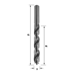 ENT HSS-G Holzspiralbohrer &Oslash; 5,5 - 8 mm in 0,5 mm Schritten - geschliffener HSS Holzbohrer