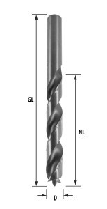 ENT HSS-G Holzspiralbohrer Ø 8,5 - 13 mm in 0,5 mm Schritten - geschliffener HSS Holzbohrer