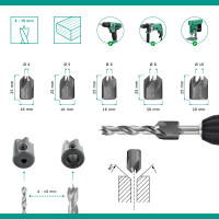 ENT 5-tlg Aufsteckversenker-Set HSS, Durchmesser (d) 4 - 10 mm
