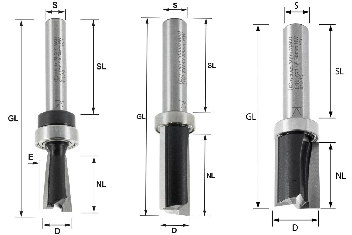CPROSP 3er Set Bündigfräser – 8 Mm Schaft, Top/Bottom Bearing, HM-bestückt Für Holz, MDF Und Sperrholz, 12/13/20/25 Mm Schnittlänge CPROSP 3er Set Bündigfräser – 8 Mm Schaft, Top/Bottom Bearing, HM-bestückt Für Holz, MDF Und Sperrholz, 12/13/20/25 Mm Schnittlänge