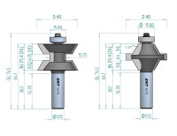 ENT 2-tlg. Kantenverleimfräser-Set für stabile Leimverbindungen, HW, Schaft (S) 12 mm