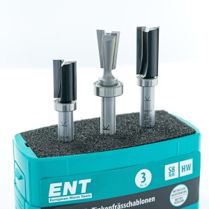 ENT 3-tlg. Fräser-Set HW - für metrische ENT-Zinkenfrässchablone