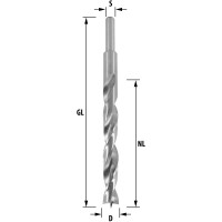 ENT Holzspiralbohrer &Oslash; 15 mm, extra lang 200 mm, HSS-G, mit Zentrierspitze und Vorschneider