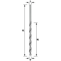 ENT Holzspiralbohrer &Oslash; 6,5 mm, extra lang 150 mm, HSS-G, mit Zentrierspitze und Vorschneider