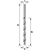 ENT Holzspiralbohrer Ø 8,5 mm, extra lang 150 mm, HSS-G, mit Zentrierspitze und Vorschneider