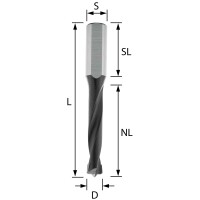 ENT 24026 Dübelbohrer HW S8x20 Z2 D6x30 mm L 58 mm für Mafell DD40P/DDF40