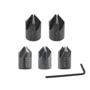ENT 5-tlg Aufsteckversenker-Set HSS, Durchmesser (d) 2,5 - 4,5 mm in 0,5 mm Schritten