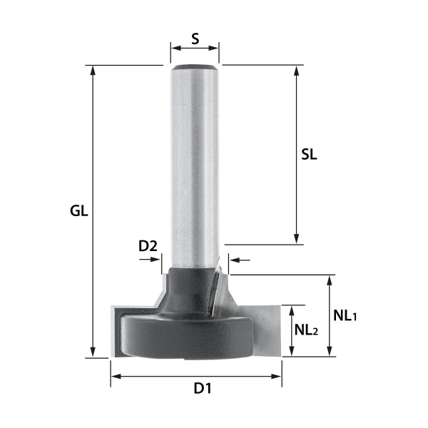 Produktbild von ENT T-Nutfräser M5 – HW, 8 Mm Schaft, 8,5 Mm D1, Für T-Nuten, Bilderrahmen & Kabelkanäle