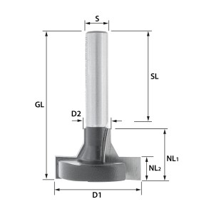 ENT T-Nutfräser HW für Regalsysteme, S8x32, (D1) 30 (NL2) 8 mm, Z2