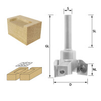 ENT Wendeplatten Planfräser HW, Schaft (S) 8 mm, Durchmesser (D) 28 - 39 mm, NL 12 mm, SL 35 mm, GL 60 mm, Z3
